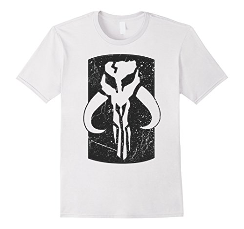 Mens Star Wars Mandalorian Warriors Skull Tusk Clan Logo T-Shirt 2XL White