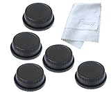 (5 Packs) Nikon F Rear Lens Cap Cover, Nikon Body Cap F Mount, Nikkor Rear Lens Cap F, F Mount Body Cap for Nikon DSLR Camera Lenses, Nikon FMount Lens Back, Nikon DSLR Sensor Dust Cap