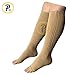 Presadee NEW Open Toe Knee Length Zipper Up Compression Hosiery Calf Leg Support Stocking (L/XL, Beige)