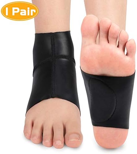 Ankle Brace Compression Sleeve with Gel Arch Cushion, Foot Arch Support for Flat Feet, Plantar Fasciitis, Fallen Arches, Heel Spurs, Helps Foot Pain Relief, Fits Men and Women