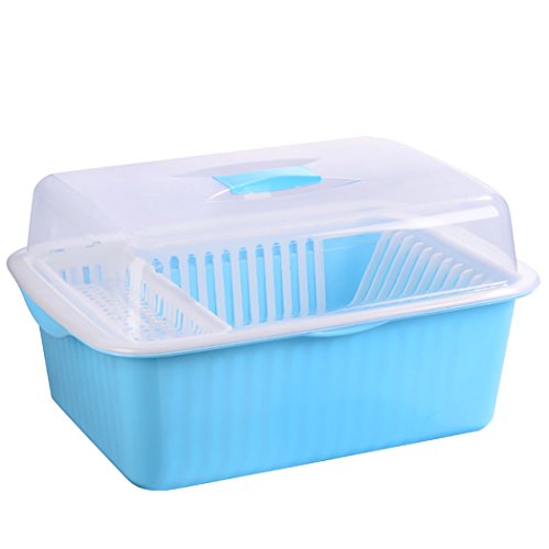 Asunflower Plastic Dinnerware Storage Case with Lid Dishes Basket