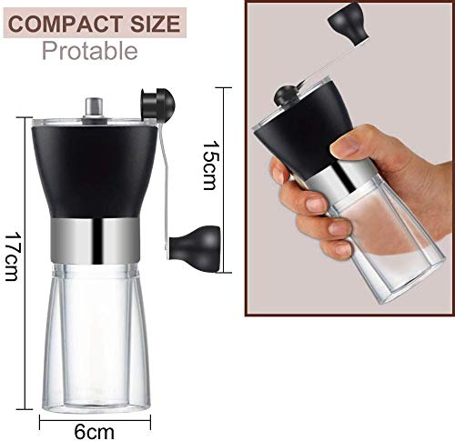 Queta Manuelle Kaffeemühle Tragbare Handkaffeemühle aus Edelstahl Geeignet für Reisen/Camping/Büro – Bild 5