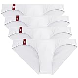 David Archy Men's 4 Pack Micromodal Air Sexy Bikinis and Briefs (S, White)