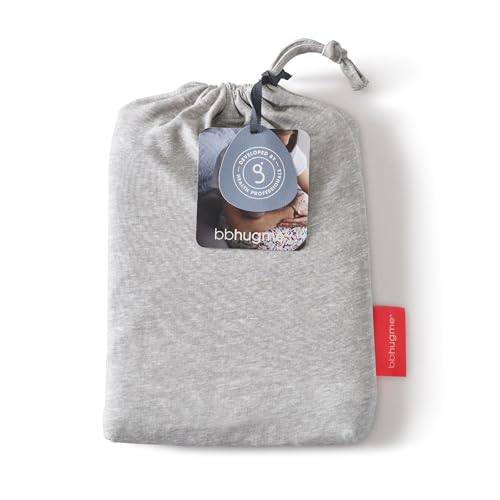 bbhugme Nursing Pillow Cover - Cotton Jersey Fabric - Fits Nursing Pillow for Breastfeeding, Bottle Feeding and Bonding - Cover Only, Nursing Pillow Sold Separately, Grey Melange