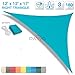 Patio Paradise 12' x 12' x 17' Turquoise Sun Shade Sail Triangle Right Canopy Shade Cloth for Garden, Heavy Duty Pergolas Cover UV Blocking Fabric for Outdoor Backyard Deck Pool