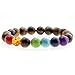 Jovivi 7 Chakra Gemstones Bracelet 10mm Natural Gemstone Yoga Reiki Prayer Stone - Pack of 4