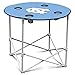 Logo Brands NCAA North Carolina Tar Heels Round Tailgating Table – Portable with Foldable Legs, 4 Cup Holders, Powder-Coated Steel, and 27.6