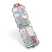 Pill Organizer for Purse, Pocket Pill Organizer, Supplements & Vitamins & Pills Holder Dispenser, Travel Planner Bussiness Trip Medication Container for Ten Compartments (Pocket Grey)