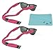 Koala Lifestyle Croakies Kids Cotton Suiter Eyewear Retainer Childrens Glasses Strap | Adjustable Eyeglass and Sunglass Holder | Boys and Girls Sports Use | 2pk Bundle + Cloth, Pink