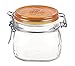 Bormioli Rocco Fido Square Jar with Orange Lid, 17-1/2-Ounce