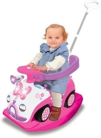 Kiddieland Disney Minnie Mouse Ride-On, Removable Rocking Base, Colorful Piano Keys, 4-in-1 Activity, Pink