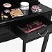 CHARMAID Vanity Set with Tri-Folding Mirror and 4 Drawers, Makeup Dressing Table with Cushioned Stool, Makeup Vanity Set for Women Girls Bedroom, Makeup Table and Stool Set (Black)