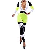 Sexy Womens Zipper Front Deep V Neck Bandage Jumpsuits Romper Clubwear (US L, Z-COLOR 1)