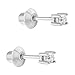 925 Sterling Silver Baby Earrings Screw Back Girls Children's Clear CZ 2mm