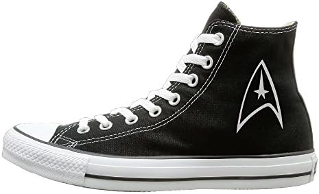 Jajade Men &amp; Women Star Trek Badge Logo High Top Sneakers Canvas Shoes Cool Sport Shoes Dancing 38 Black