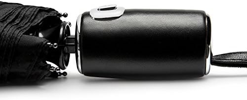 Travel Umbrella with Leather Handle - Auto Open & Close - Stronger & Compact