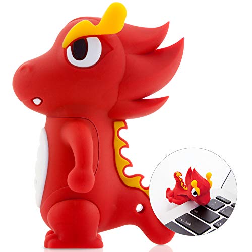 Bone Collection 8GB USB Flash Drive, Cute Cartoon Character Novelty Design Memory Stick Thumb Drive Jump Drive Pen Drive for Students Kids Children - Dragon (Red)
