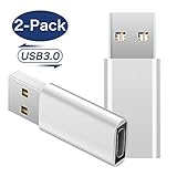 USB C to USB Adapter (2-Pack),JXMOX USB Type C Female to USB 3.0 Male Adapter,Female USB-C to USB-A Male Adapter,Works with USB-C Charge Cable,Laptops and Wall Chargers with USB A Interface(Silver)