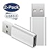USB C to USB Adapter (2-Pack),JXMOX USB Type C Female to USB 3.0 Male Adapter,Female USB-C to USB-A Male Adapter,Works with USB-C Charge Cable,Laptops and Wall Chargers with USB A Interface(Silver)