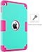 iPad Mini 4 Case, iPad Mini 4 Retina Case, BENTOBEN Anti-Slip Shock-Absorption Silicone High Impact Resistant Hybrid Three Layer Armor Protective Case Cover for iPad Mini 4 (Mint Green/Rose Red)