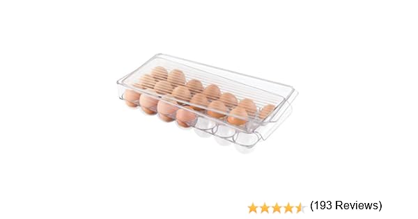 mDesign – Huevera de plástico para la nevera - Envase para huevos ...
