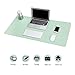 Office Desk Pad- Desk Decor Non-Slip Spill-Resistant, Thick Extended PU Leather Desk Blotter 31.5×15.7in (Green)