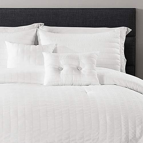 Luxurious Farmhouse Seersucker King Comforter Set with Pillows and Shams