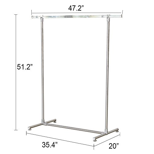 KARMAS PRODUCT Heavy Duty Stainless Steel Clothing Garment Rack Single Rail Free Standing Hanging Rack,Aluminium Alloy