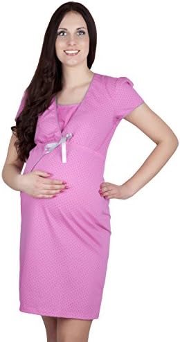 Italian Fashion 2 in 1 Maternity & nursing/breastfeeding 100% cotton nightdress Felicita 7001