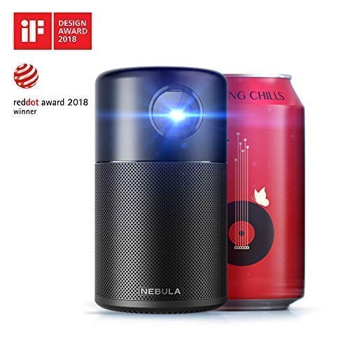 Nebula Capsule, by Anker, Smart Portable Wi-Fi Mini Projector, 100 ANSI lm High-Contrast Pocket Cinema, DLP, 360° Speaker, 100