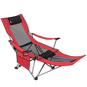 OUTDOOR LIVING SUNTIME Camping Folding Portable Mesh Chair with Removabel Footrest