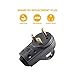 Wadoy 30 Amp RV Male and Female Plug Set with Handle - Camper Receptacle Electrical Adapter 55245 (Black, 30 Amp)