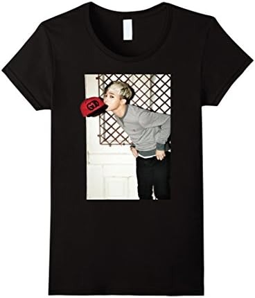Womens K-POP BigBang G-DRAGON with Red Cap T-shirt Small Black