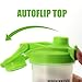 HOOPLE Shaker Bottle Protein Powder Shake Blender Gym Smoothie Cup, BPA Free, Auto-Flip Leak-Proof Lid, Handle with Ball Included - 24 Ounce (Green)