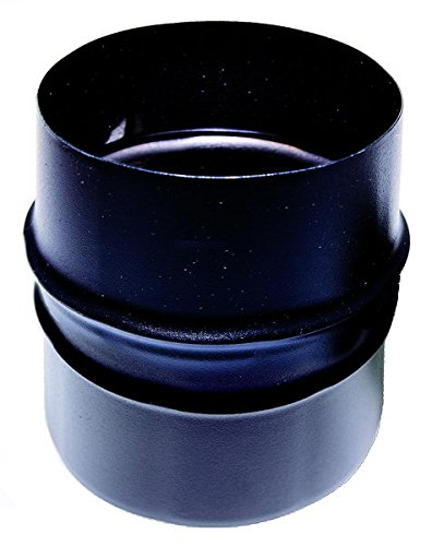 Rohrstück, männlich/männlich, 80 mm Durchmesser, für Pelletofen oder Holzofen, schwarz lackierter Stahl 600, CE-konform, herg