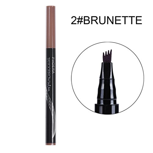 UMFun PHOERA Tattoo Eyebrow Pen Waterproof Pencil Long Lasting Fork Tip Sketch Liquid Eyebrow Makeup (B)