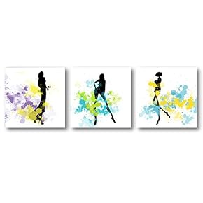 Abstract Elegant People Painting Artwork for Home Framed x3 Panels