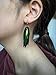 Real natural beetle bug insect iridescent blue green wings earrings with green pendant