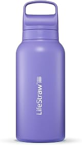 LifeStraw Go Series Insulated Stainless Steel Water Filter Bottle 1L Thistle