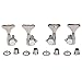 Seismic Audio Set of 4 Universal Chrome 2x2 Tuners-2x2 Bass Guitar Machine Heads Tuning Keys (SAGA40Silver)