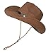 LUOEM Cowboy Sun Hat Wide Brim Hat Summer Beach Straw Cap Foldable Caps (Coffee), 11.81 * 11.81 * 7.09 inch