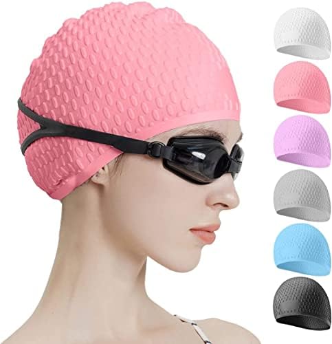 SportQ Premium Swim Cap for Men Women Waterproof High Elastic Long