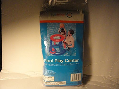 Inflatable Pool Play Center - Basketball Net, Three Rings and Ball