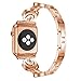 Fashion Women Sun Moon Crescent Crystal Bracelet Band Strap for Apple Watch 1/2/3 42mm (Rose Gold)