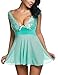 Avidlove Women Lingerie Lace Babydoll Strap Chemise Nightie Mesh Sleepwear Green