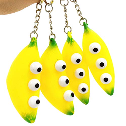 Naiflowers Mochi Squishy Toys, Moj Moj Squeeze Toys, Birthday Gifts for Boys Girls, Banana Keychain Scented Super Slow Rising Toys, No- Toxic Kawaii Anxiety Reduction Toys (Yellow) - Thumbnail 2