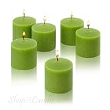 Light In The Dark Lime Green Votive Candles - Box of 12 Unscented Candles - 10 Hour Burn Time - Candles for Weddings, Parties, Spas and Decorations