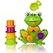 Green Frog Bath Tub fun Toy with 4 Stacking Cups for Toddlers and Kids