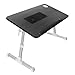 Quze Adjustable Wooden Laptop Desk Notebook Computer Stand with Built in Cooling Fan Portable, Foldable Lap Desk