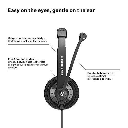 Sennheiser SC 45 (507082) - Single-Sided Business Headset | For Mobile Phone and Tablet | with HD Sound & Noise-Cancelling Microphone (Black)